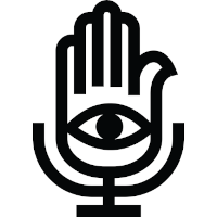 Logotyp "Podcastu Religioznawczego", jednego z patronów gry paragrafowej"Dziady, część V. Dziady, które nie spieprzają"